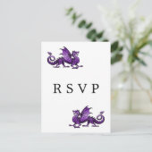 Carte Postale RSVP de Mariage de Dragon Violet (Debout devant)