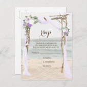 Carte postale RSVP de mariage de lavande de plage (Devant / Derrière)