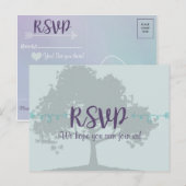 Carte postale RSVP de mariage de monnaie de lavand (Devant / Derrière)