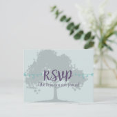 Carte postale RSVP de mariage de monnaie de lavand (Debout devant)