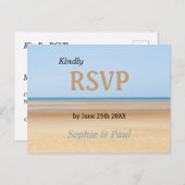 Carte postale RSVP de mariage de plage (Devant / Derrière)