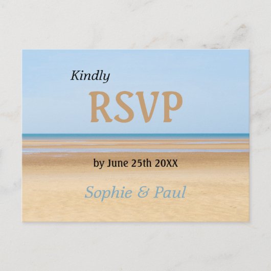 Carte postale RSVP de mariage de plage (Devant)