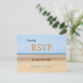 Carte postale RSVP de mariage de plage (Debout devant)