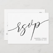 Carte postale RSVP de mariage de script de calligr (Devant / Derrière)