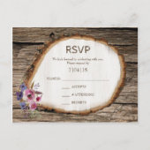 Carte postale RSVP de mariage de troncs d'arbre (Devant)