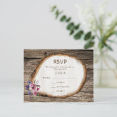 Carte postale RSVP de mariage de troncs d'arbre (Debout devant)