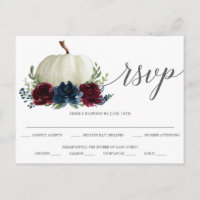 Carte postale RSVP de mariage des Citrouilles de l