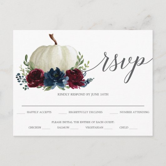 Carte postale RSVP de mariage des Citrouilles de l (Devant)