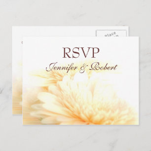 Carte postale RSVP de mariage d'or