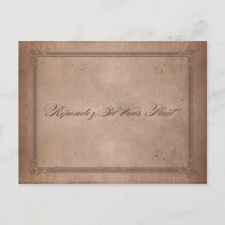 Carte postale RSVP de mariage du cacao rustique po