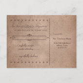 Carte postale RSVP de mariage du cacao rustique po (Dos)