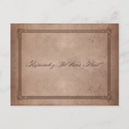 Carte postale RSVP de mariage du cacao rustique po (Devant)