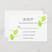 Carte postale RSVP de mariage Feuille Ginkgo (Devant / Derrière)