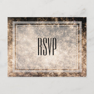 Carte postale RSVP de mariage Fireworks