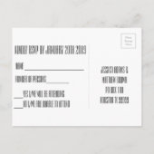 Carte postale RSVP de mariage Fireworks (Dos)