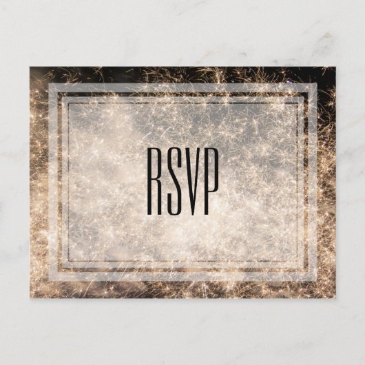 Carte postale RSVP de mariage Fireworks (Devant)