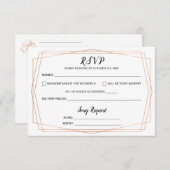 Carte postale RSVP de mariage géométrique en or si (Devant / Derrière)