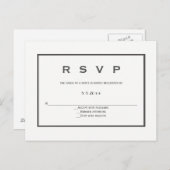 Carte postale rsvp de mariage gris moderne (Devant / Derrière)