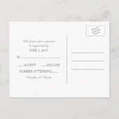 Carte postale RSVP de mariage Houndstooth jaune (Dos)