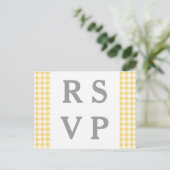 Carte postale RSVP de mariage Houndstooth jaune (Debout devant)
