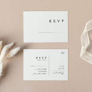 Carte postale RSVP de mariage minimaliste moderne