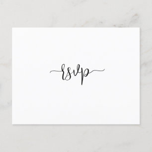 Carte postale RSVP de mariage minimaliste simple