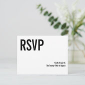 Carte postale RSVP de mariage pour typographie sim (Debout devant)
