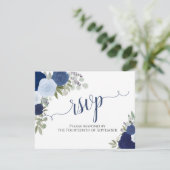 Carte postale RSVP de mariage téléchargeable Roses (Debout devant)