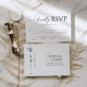 Carte postale RSVP de mariage tout simplement mini