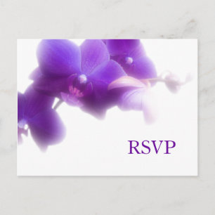 Carte postale RSVP de mariage violet