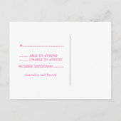 Carte postale RSVP de style moderne rose (Dos)
