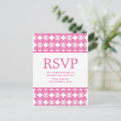 Carte postale RSVP de style moderne rose (Debout devant)