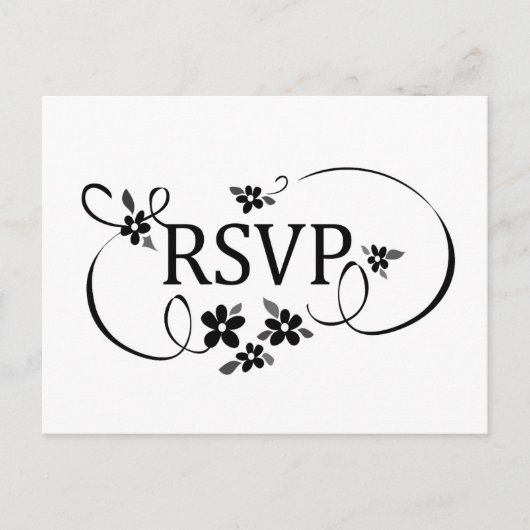 Carte postale RSVP - Défilement floral fantaisie n (Devant)