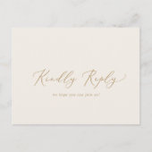 Carte Postale RSVP Delicate Gold Calligraphy (Devant)