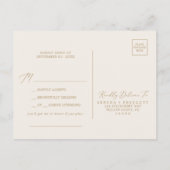 Carte postale RSVP Delicic Gold Calligraphy Cream  (Dos)