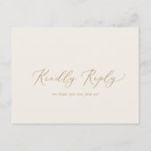 Carte postale RSVP Delicic Gold Calligraphy Cream  (Devant)