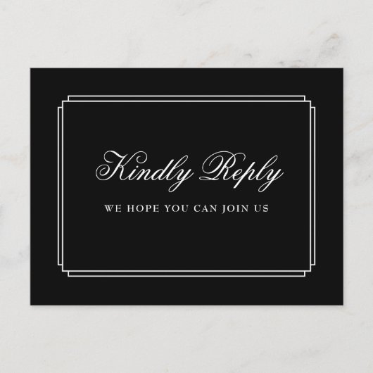 Carte postale RSVP - Demande de Chanson Déco Noir (Devant)