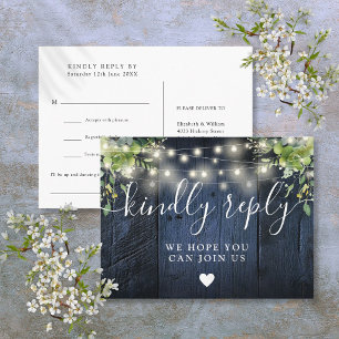 Carte postale RSVP Demande de chanson Lumières en 