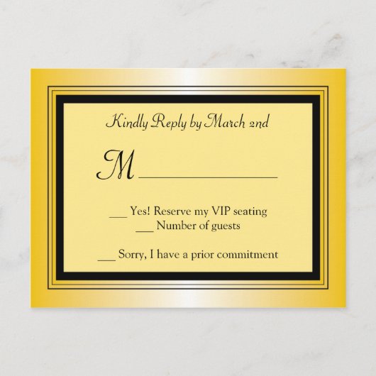 Carte postale RSVP du parti Oscar (Devant)