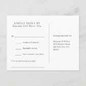 Carte postale RSVP Dusty Blue Floral (Dos)