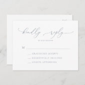 Carte postale RSVP Dusty Blue Grey Minimalist Wedd (Devant / Derrière)