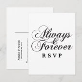 Carte postale RSVP Ebony Always & Forever Wedding (Devant / Derrière)