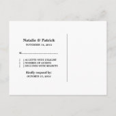 Carte postale RSVP Ebony Always & Forever Wedding (Dos)