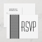 Carte postale RSVP Ebony Chevron Border (Devant / Derrière)