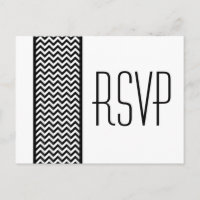 Carte postale RSVP Ebony Chevron Border