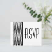 Carte postale RSVP Ebony Chevron Border (Debout devant)