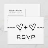 Carte postale RSVP Ebony Heart Equation (Devant / Derrière)
