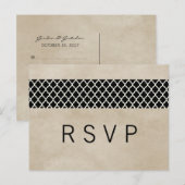 Carte postale RSVP Ebony Rustic Quatrefoil (Devant / Derrière)