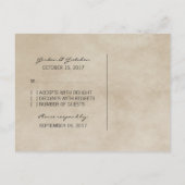 Carte postale RSVP Ebony Rustic Quatrefoil (Dos)