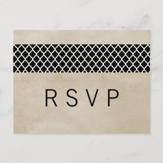 Carte postale RSVP Ebony Rustic Quatrefoil (Devant)